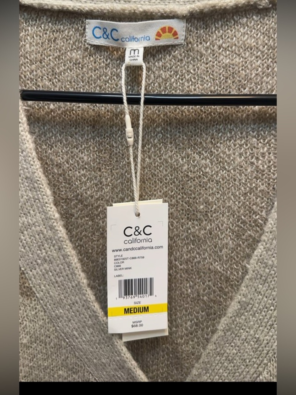 C&C California Neutral Leopard-Print Button Cardigan - Picture 2 of 3